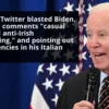 "Old School Anti-Irish Slur" and Claimed He's Italian. Joe Biden Received Backlashing.