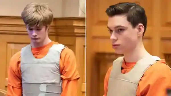 Iowa teens Jeremy Goodale (left) and Willard Miller (right) are charged with first-degree murder after beating Nohema Graber, a Spanish teacher, with a baseball over a bad grade.