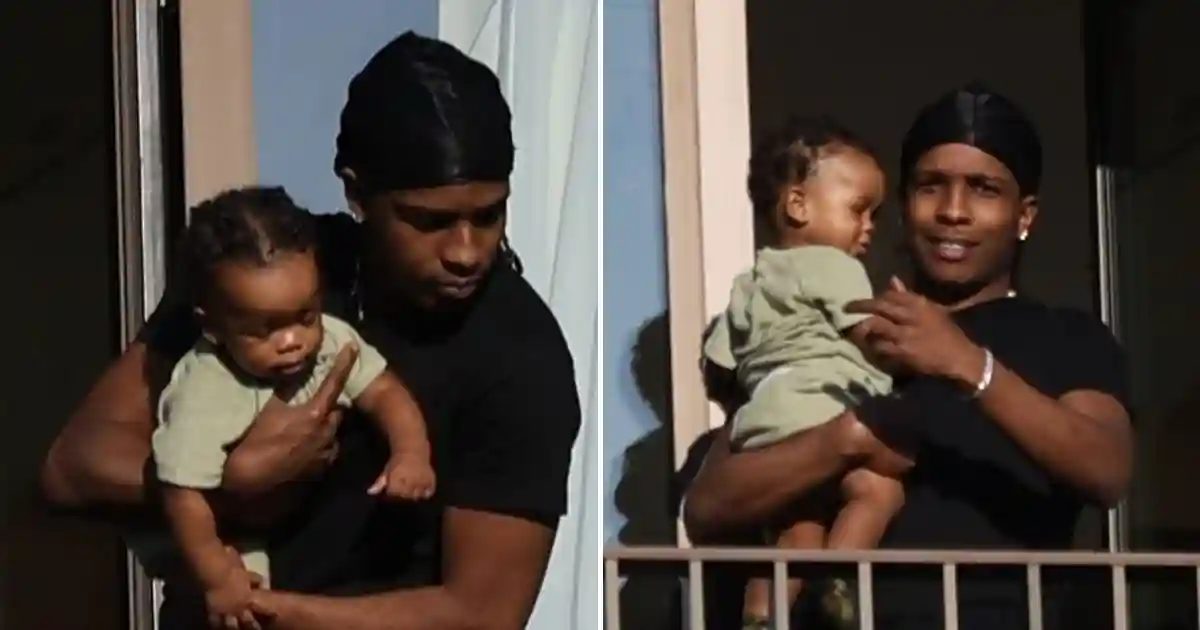 RIHANNA’S 11-month-old son with his father ASAP Rocky looked adorable on a balcony in Paris hotel before his life gets more demanding as Rihanna is about to give birth to their second baby.